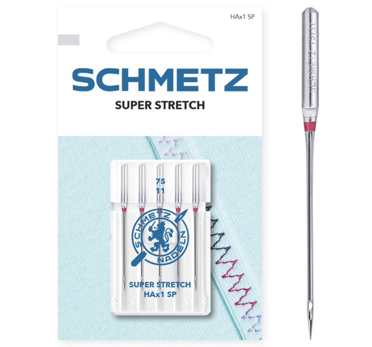 (23F1) Nåler 75 HAx1 SP, 15X1 SP Super Stretch 5 pakk SCHMETZ