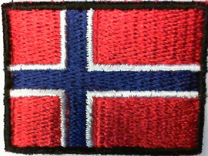Hovedbilde (3K14) Norsk flagg brodert ca 4cm 100% brodert