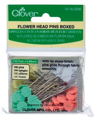 CLOVER FLOWER HEAD PINS 100 PINS - 2506