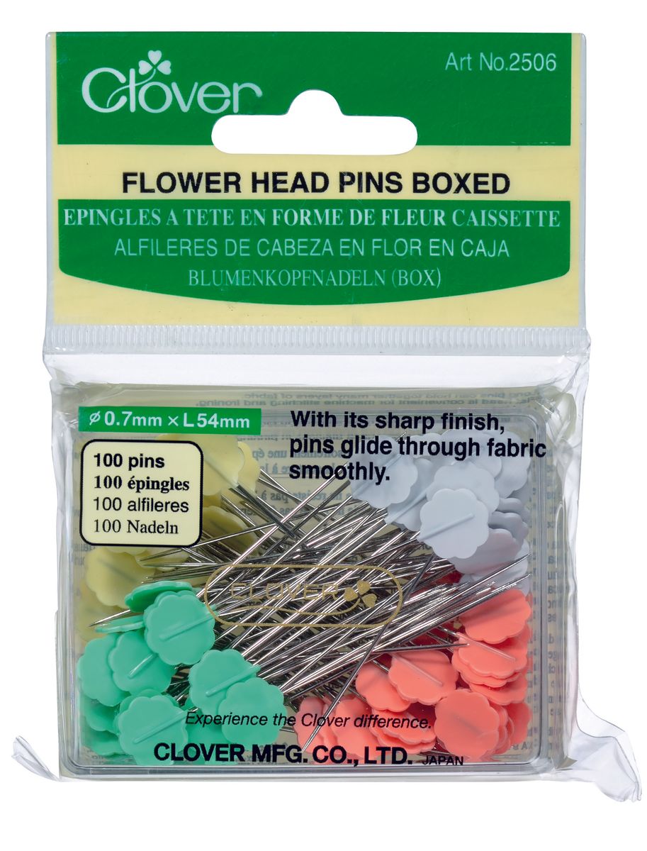 CLOVER FLOWER HEAD PINS 100 PINS - 2506