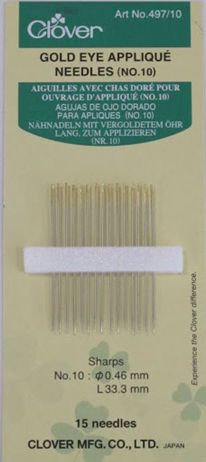 Hovedbilde Golden Eye Applique Needles no 10 Clover 497/10