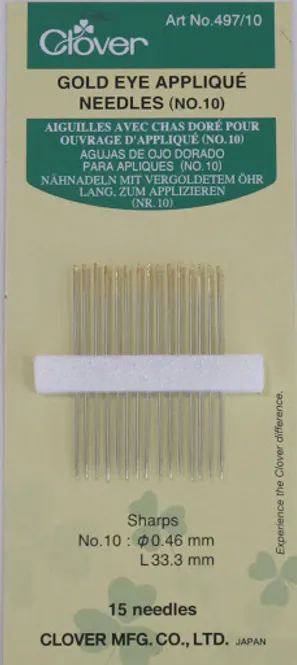 Hovedbilde Golden Eye Applique Needles no 10 Clover 497/10
