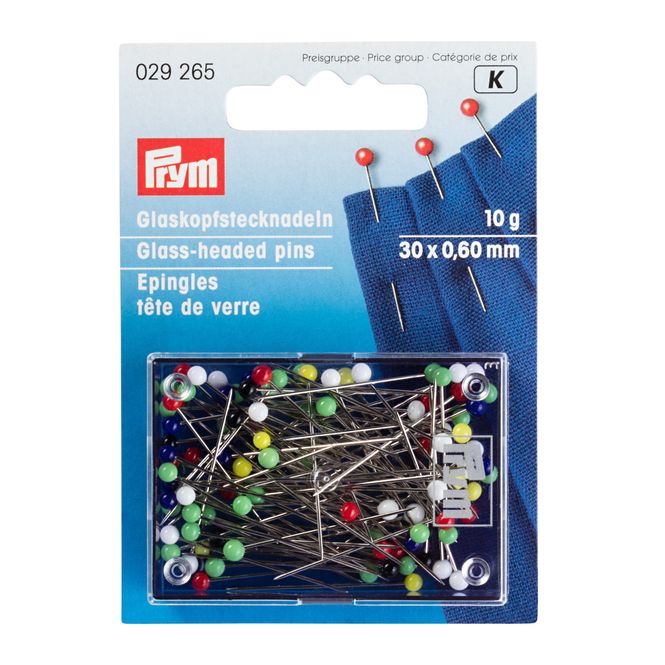 Hovedbilde Prym Knappenåler med Glasshode - 30x0,60mm 10g 029265