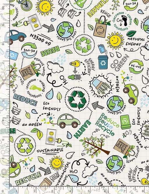 Hovedbilde TIMELESS TREASURE Reduce Reuse Recycle Fun, FUN-C8418 WHITE