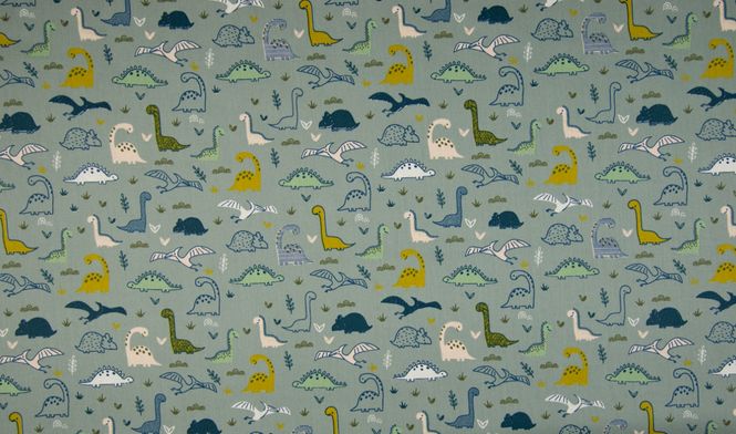 Hovedbilde Bomullspoplin, Dino's dusty green, KC0477-023D