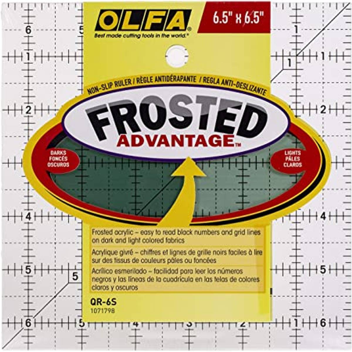 Olfa frostet linjal 6.5 x 6.5 inch QR-6S