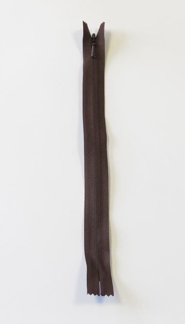 Hovedbilde Brun - 4mm Usynlig fast glidelås 45cm