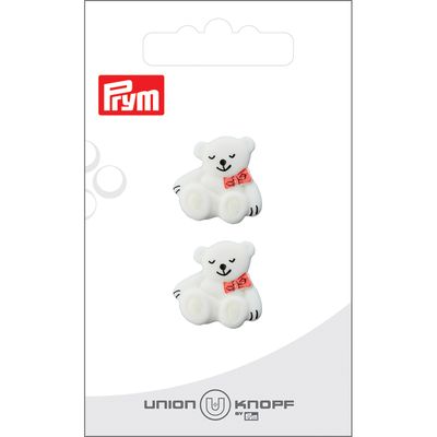 Prym Øyeknapper 46352 - 19mm BAMSE 12 Hvit - 2stk