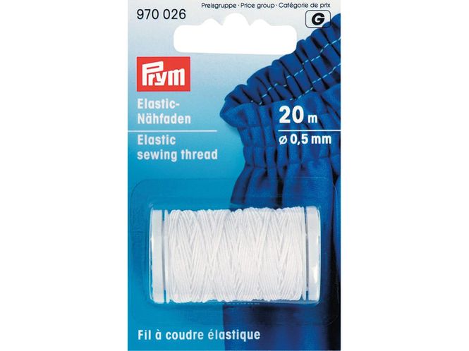 Hovedbilde Prym Elastisk sytråd, 20Mx0.5MM, Hvit, 970026