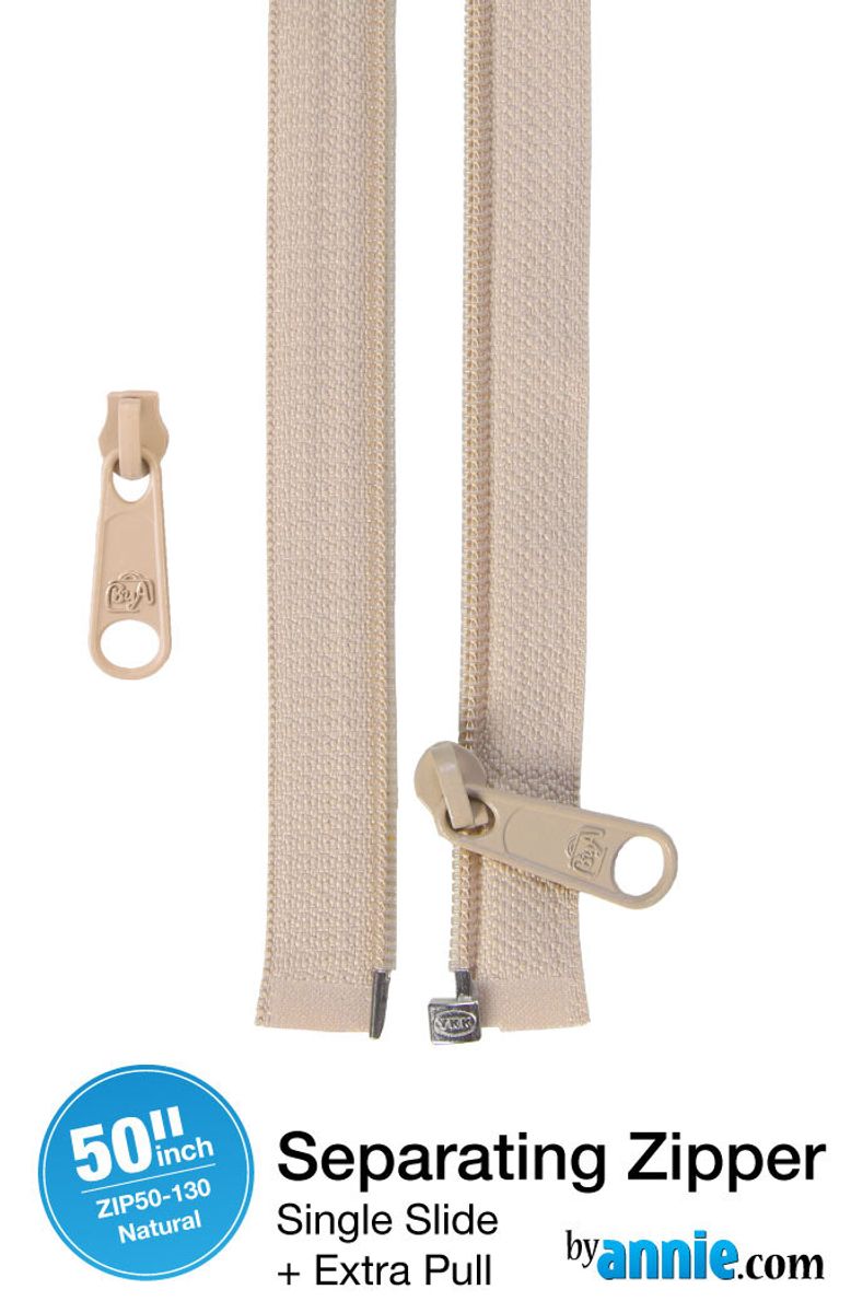 By Annie Separating Zipper NATURAL, 50