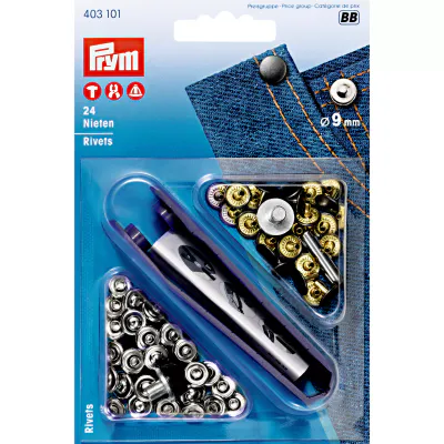 Prym pynteniter sølv Ø9mmH3-4mm 24stk 403101