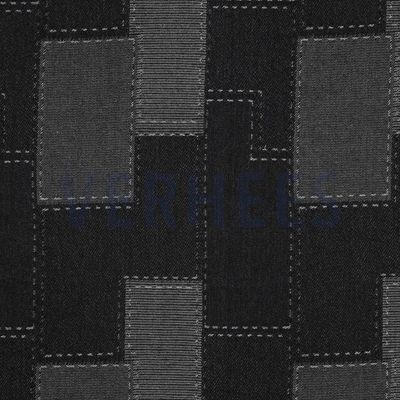 JEANS JACQUARD PATCHWORK BLACK