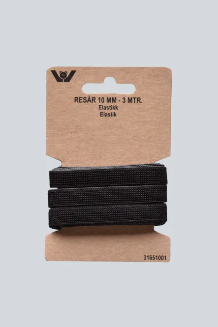 Hovedbilde Elastikk 10mm - 3m Sort - 31651001
