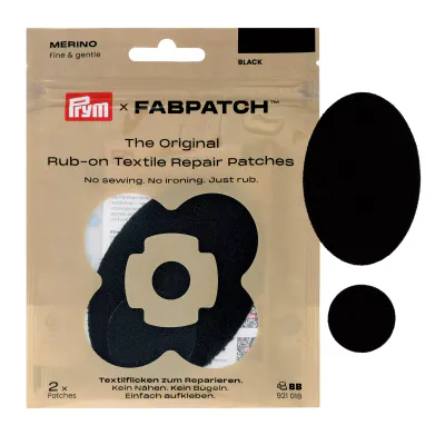 Prym x FabPatch Reparasjonslapp MERINO - Sort - 2stk