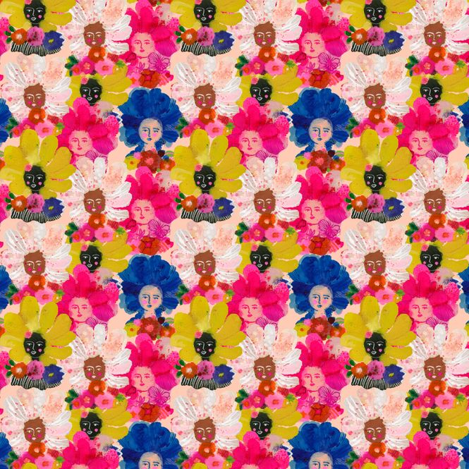 Hovedbilde POMPADOURS IN PINK by Carolyn Gavin PWCG033.MULTI