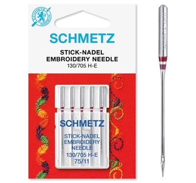 Nåler Broderi H-E 75 5-pakk SCHMETZ