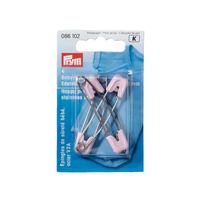 Prym Sikkerhetsnåler Baby 55mm 4stk  Lys rosa 086102