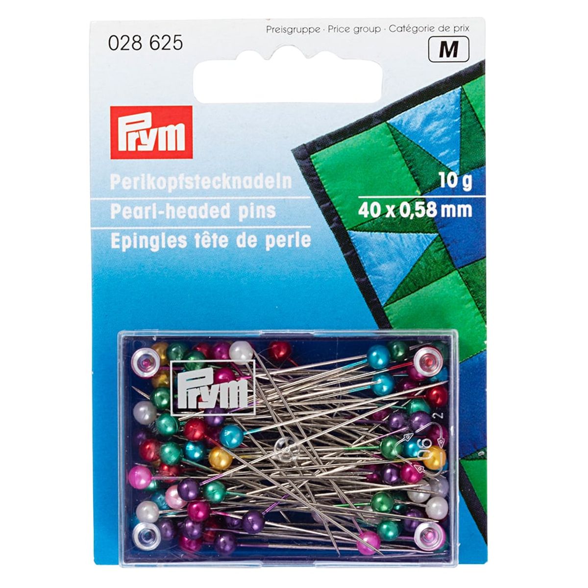 Prym Knappenåler Perlemorhode 40x0,58mm 10g 28625