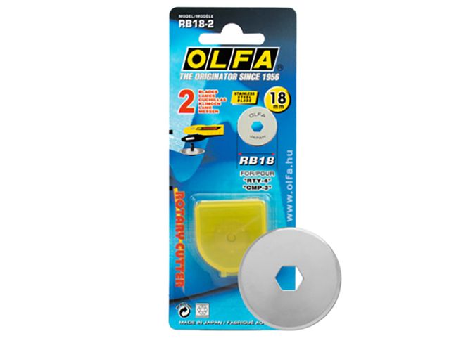 Hovedbilde Olfa blad til rullekniv 18mm 2pk RB18-2