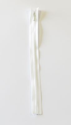 Hvit - 4mm Usynlig fast glidelås 30cm