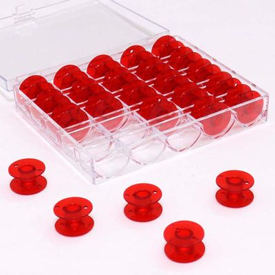 Bobbin box Janome - underspole undertråd inkl 25 spoler RØD