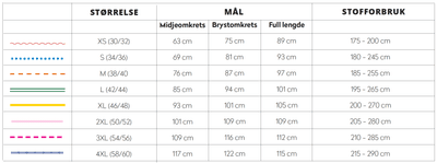 JERSEYKJOLE MED SVING str. xs-4xl