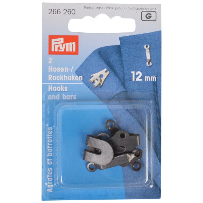 Hovedbilde Prym Buksehekter, 12mm, 2stk, Sort, 266260