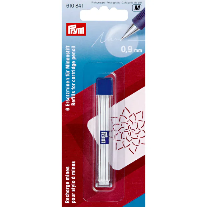Hovedbilde Prym Refill til trykkblyant - 0,9mm - 6stk hvit 610841