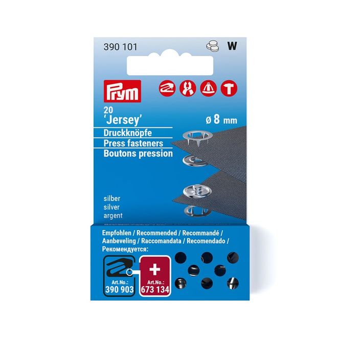 Hovedbilde Prym Trykknapper Jersey 8mm 20stk Sølv 390101