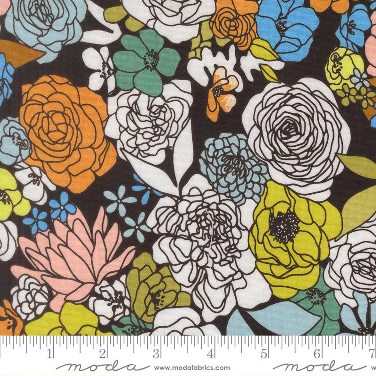 Moda Fabrics,TRUE TO HUE,  Hidden Facet Black as night 11560 12
