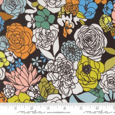 Moda Fabrics,TRUE TO HUE,  Hidden Facet Black as night 11560 12